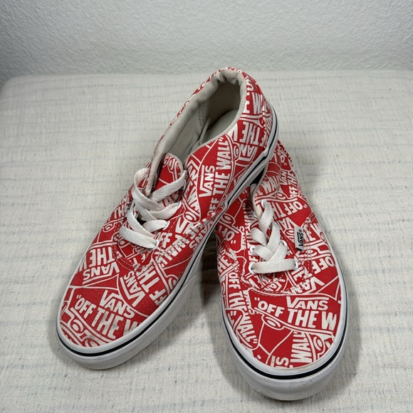 Vans off the wall red and white print youth 3 - Picture 2 of 5